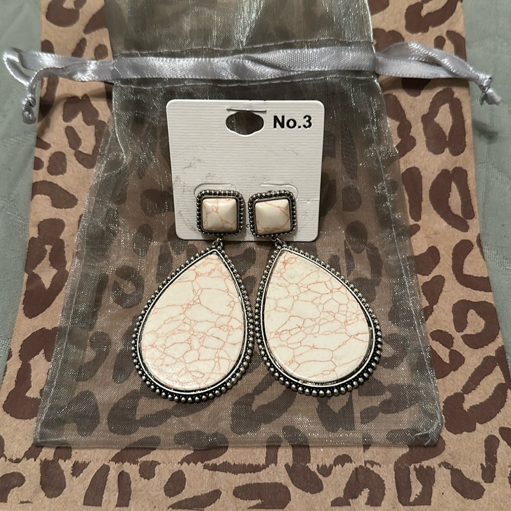 western stone earrings